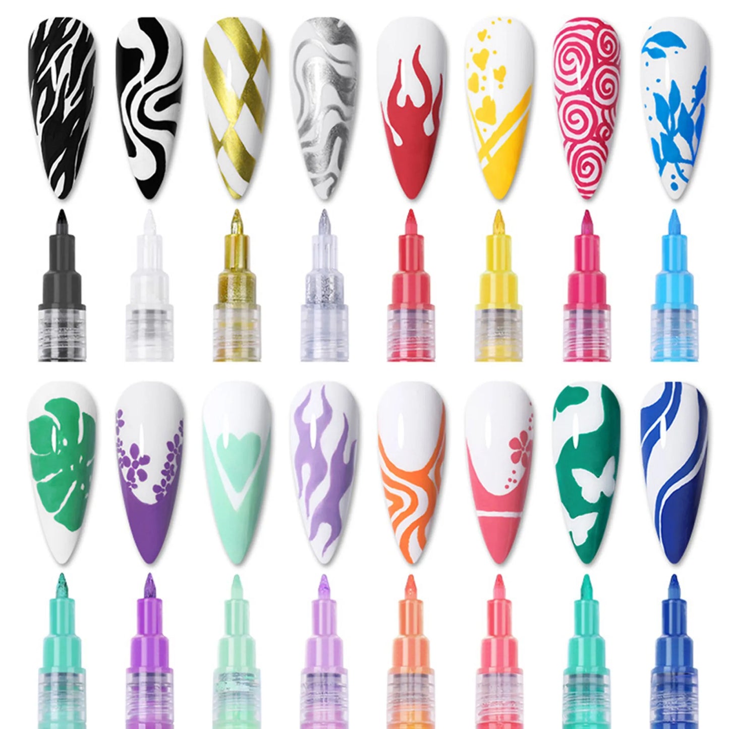 12 Nail Polish Waterproof Pens Set