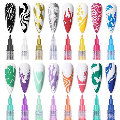12 Nail Polish Waterproof Pens Set