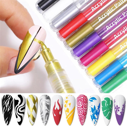12 Nail Polish Waterproof Pens Set