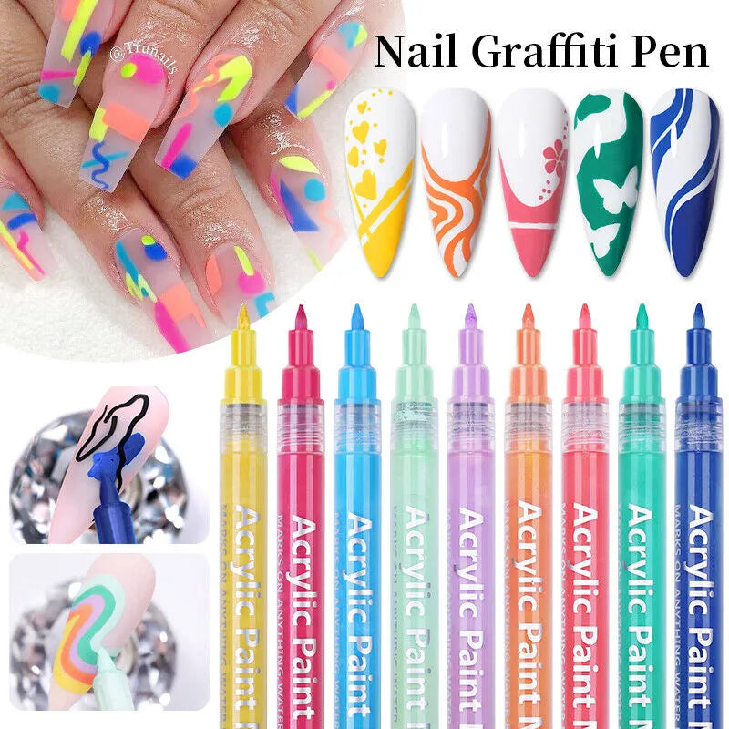 12 Nail Polish Waterproof Pens Set