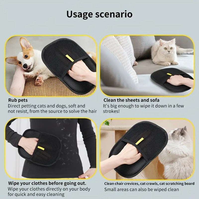 2-in-1 Pet Grooming & Cleaning Gloves