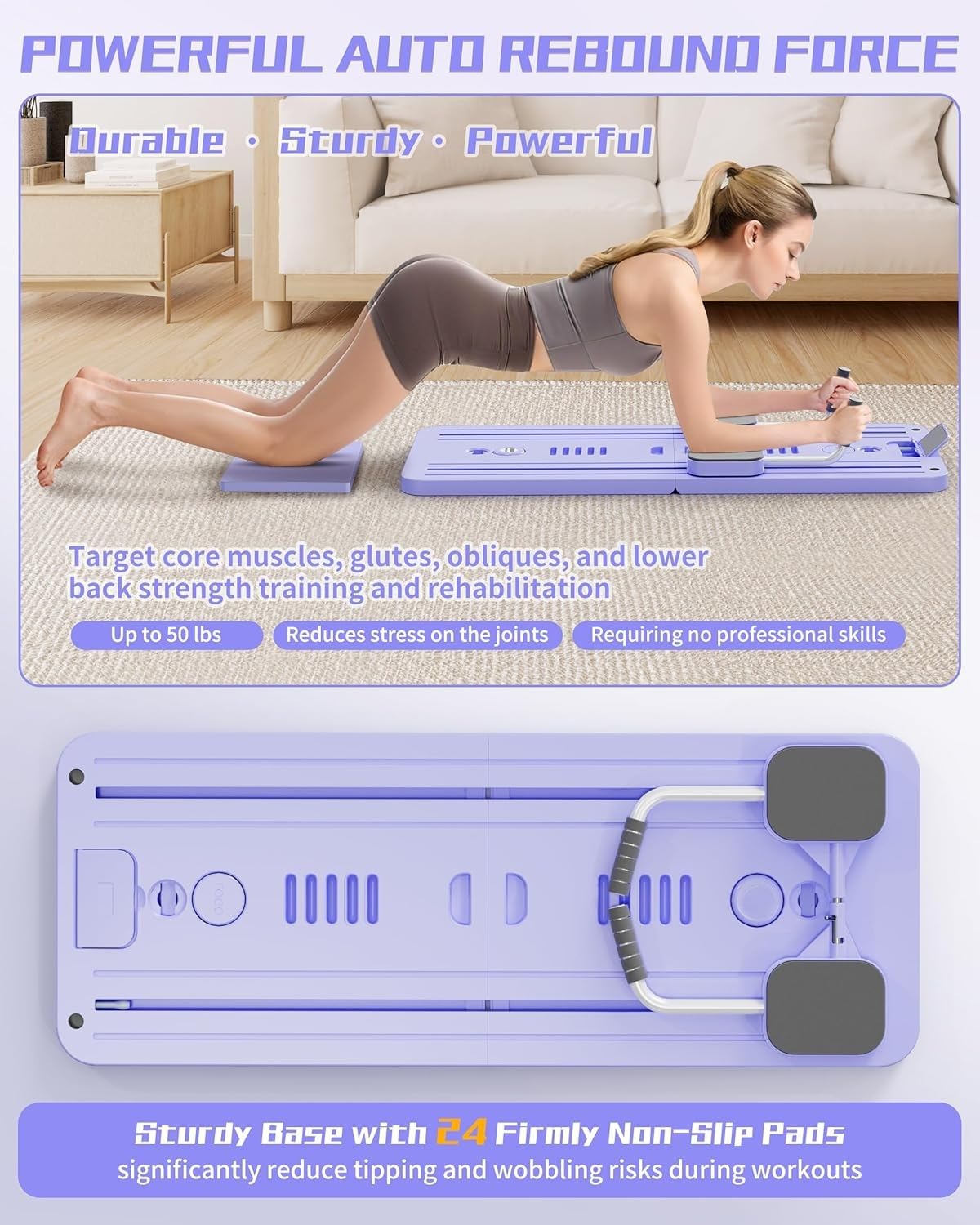Multifunction & Foldable Pilates Platform With Timer