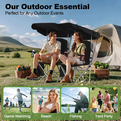 Folding Canopy Camping Chair With Sun Shade