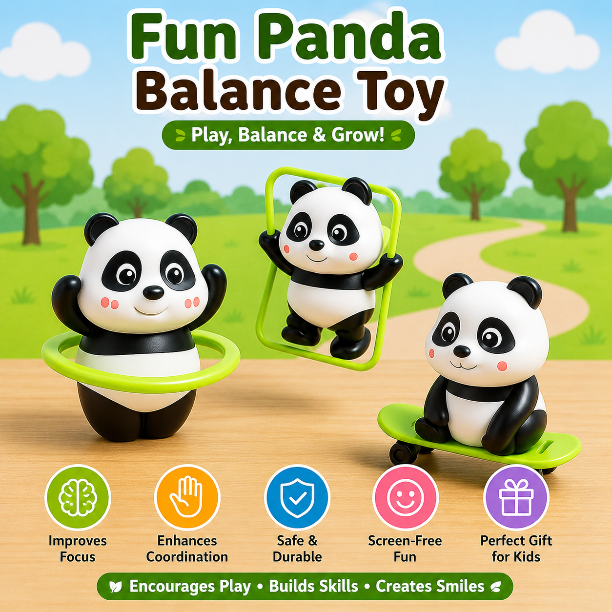 Tumbling & Swinging Panda Toy