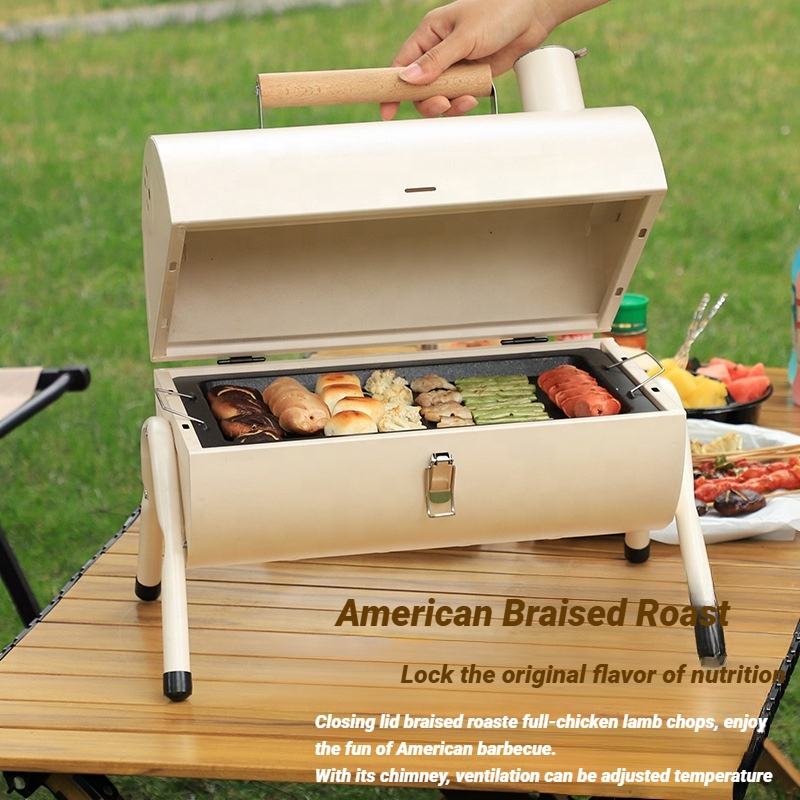 Portable Folding Dual-Sided Charcoal BBQ Grill