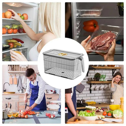 Clear Fridge Storage Box With Drain Tray
