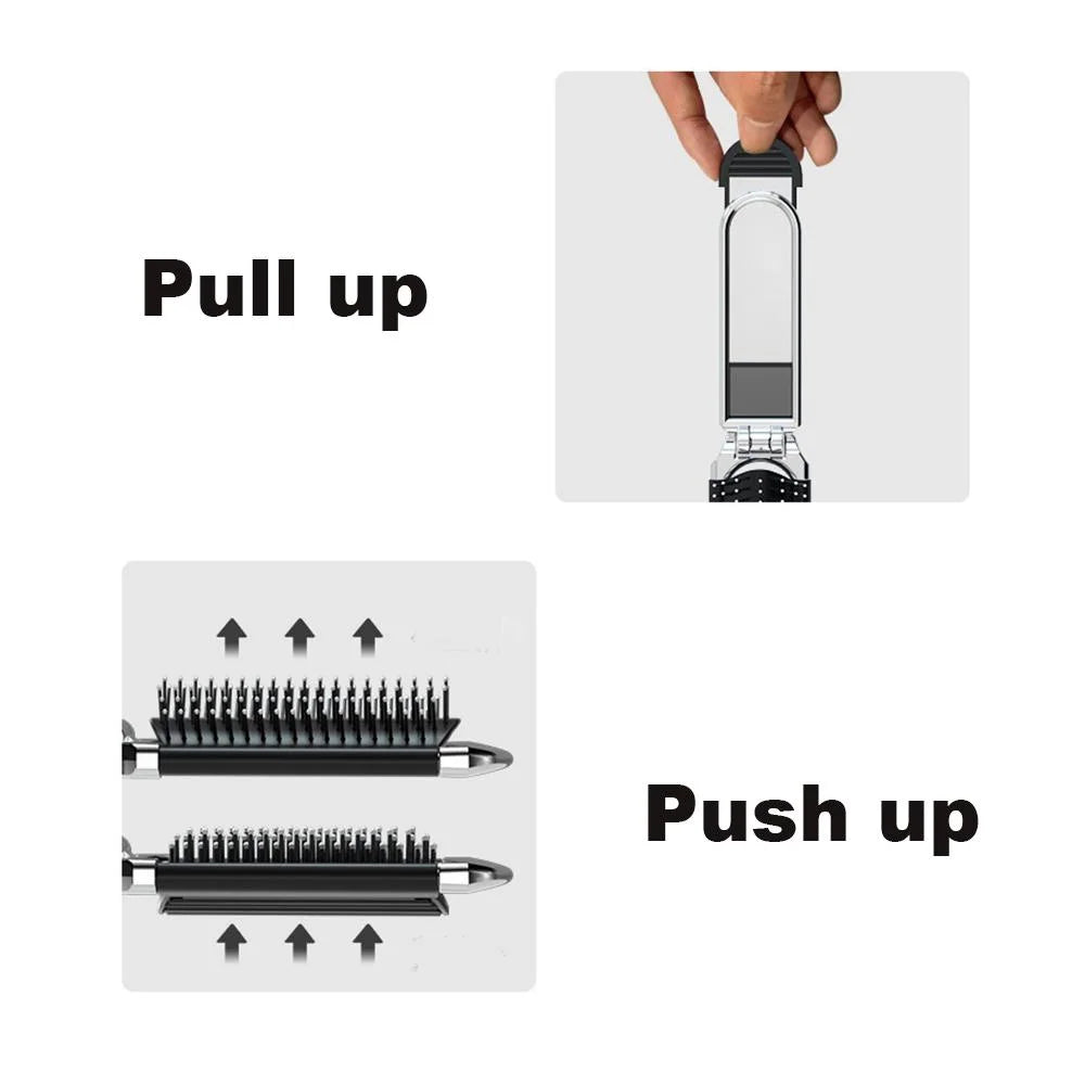 Foldable Hair Brush with Mirror
