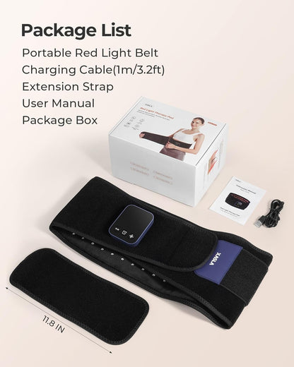 Rechargeable Massage Belt with Red Light Therapy