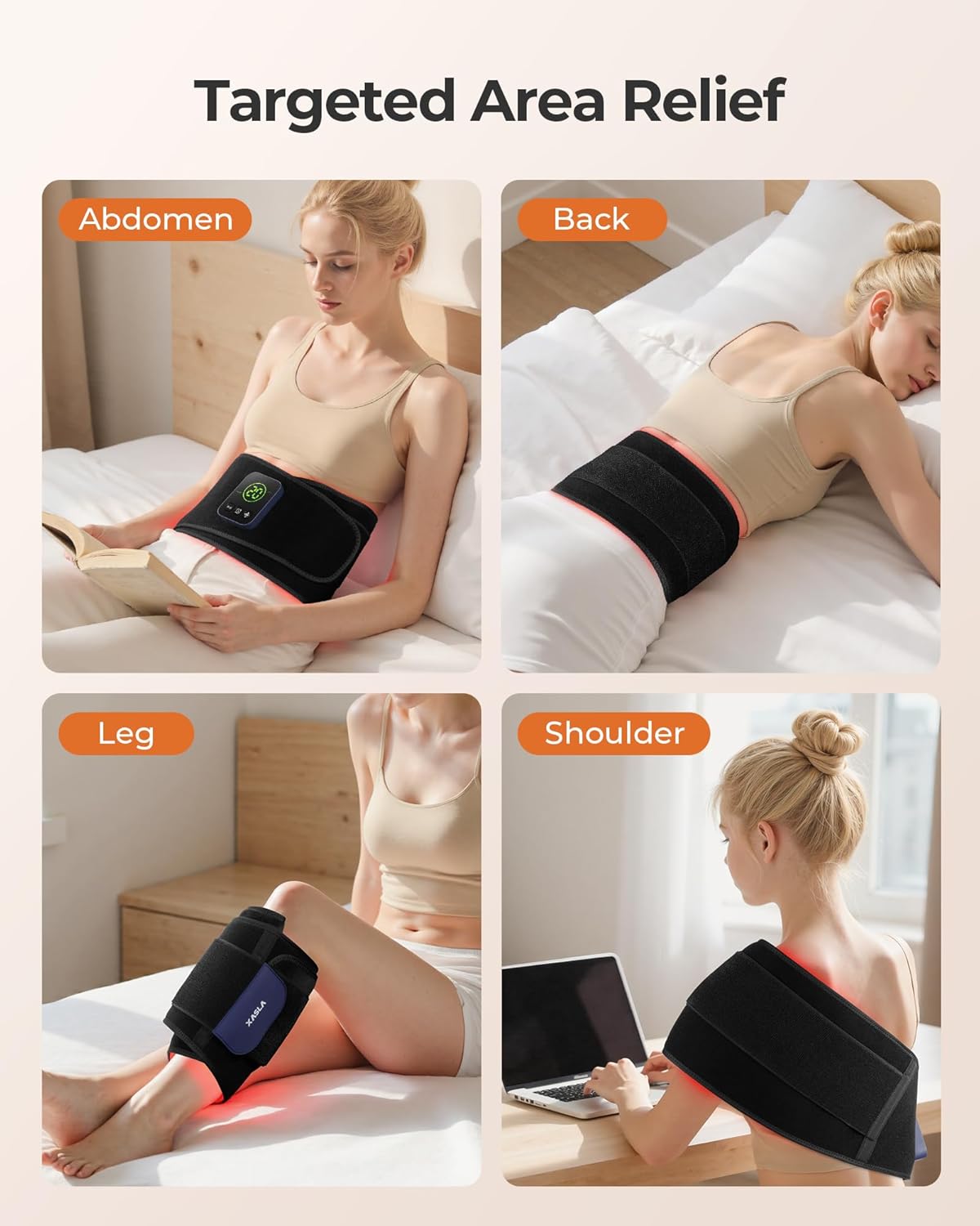 Rechargeable Massage Belt with Red Light Therapy