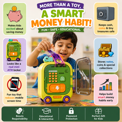 Kids ATM Machine Toy With Fingerprint Password