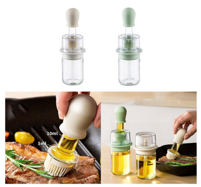 2-in-1 Glass Oil Bottle with Silicone Brush