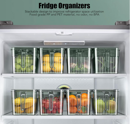 Clear Fridge Storage Box With Drain Tray