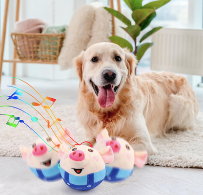 Interactive Bouncing Dog Pig Plush Toy