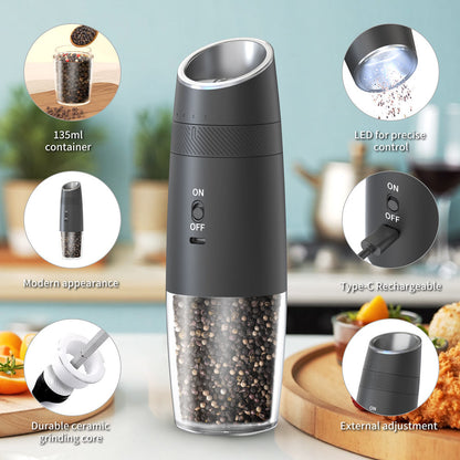 Rechargeable Electric Salt and Pepper Grinder Set