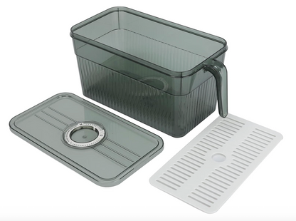 Clear Fridge Storage Box With Drain Tray