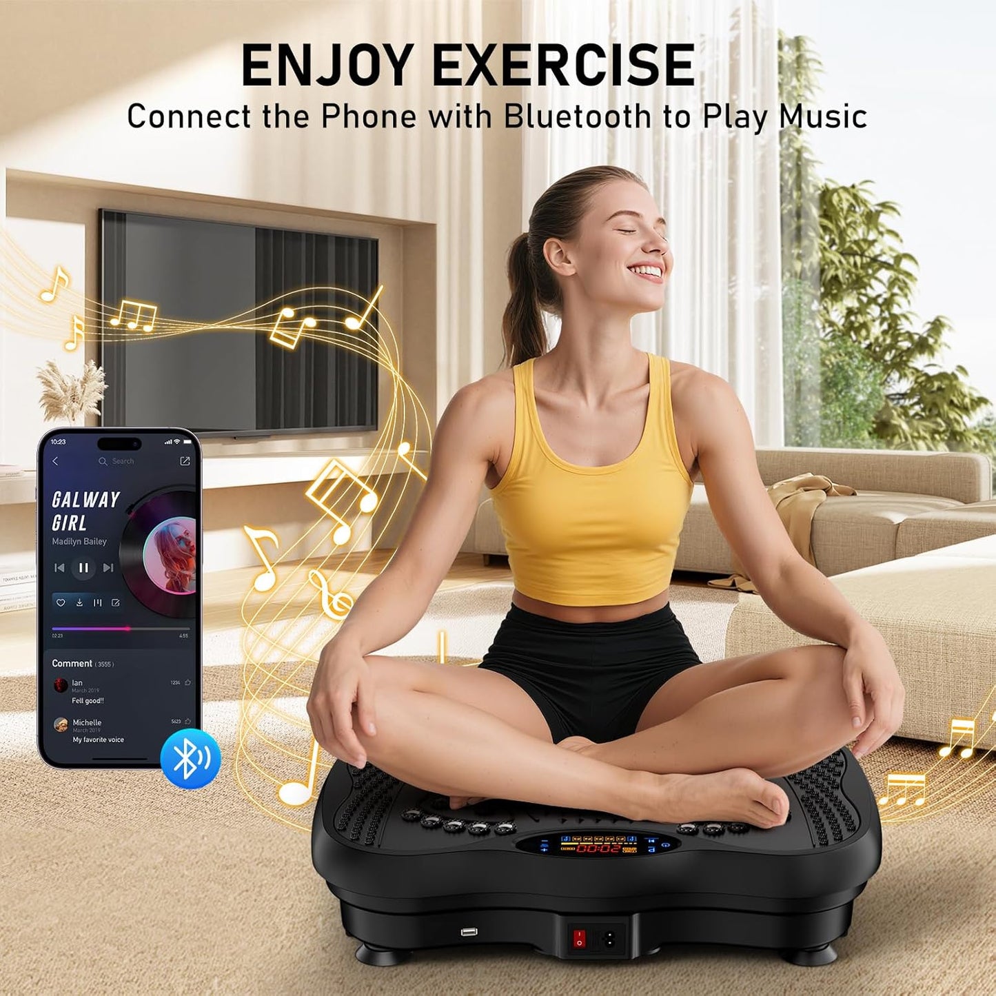 Lymphatic Vibrating Platform With Stretch Bands