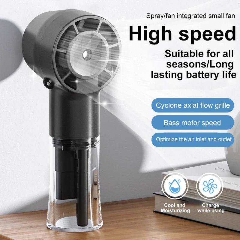 Misting Handheld Fan With Neck-String