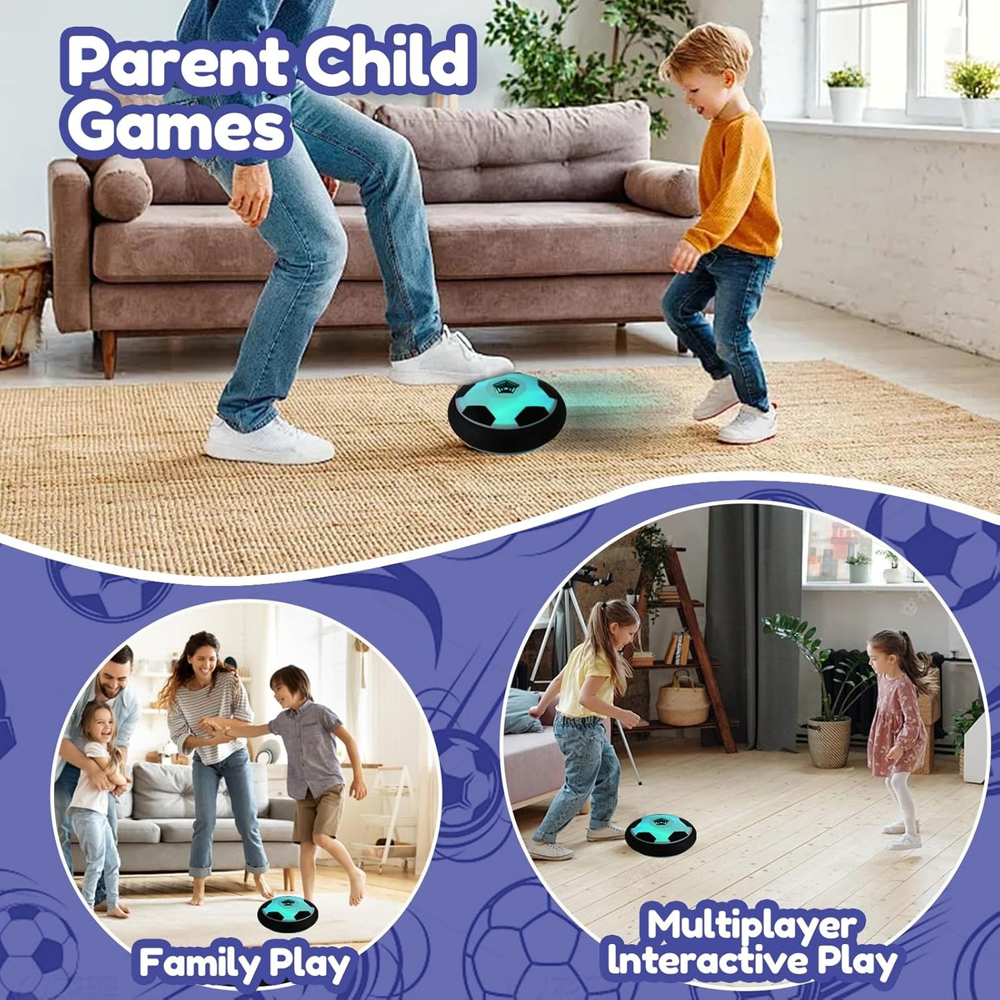 HoversBall™ – Indoor Football | Soft Bumper With LED Lights