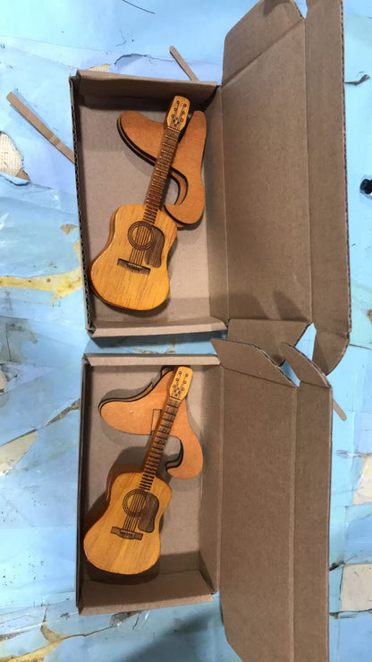 Mini Wooden Guitar Pick Case