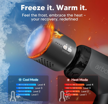 4-Rechargeable Heated Massager Gun Head with Hot and Cold Mode