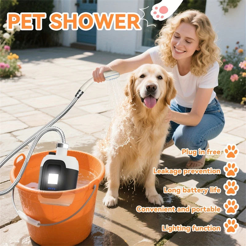 Rechargeable Portable Shower Head with Adjustable Pressure