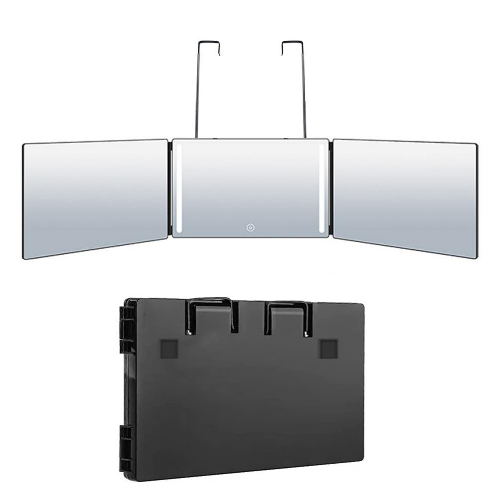 Trifold Adjustable Hanging Mirror With LED Light