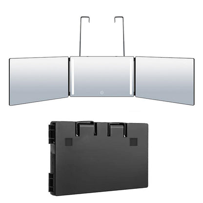 Trifold Adjustable Hanging Mirror With LED Light