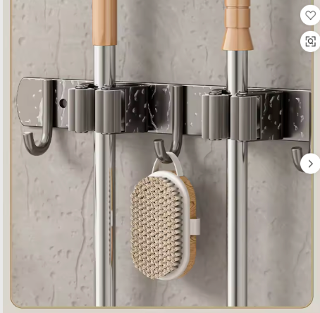 Wall Mounted Stainless Steel Mop Broom Holder