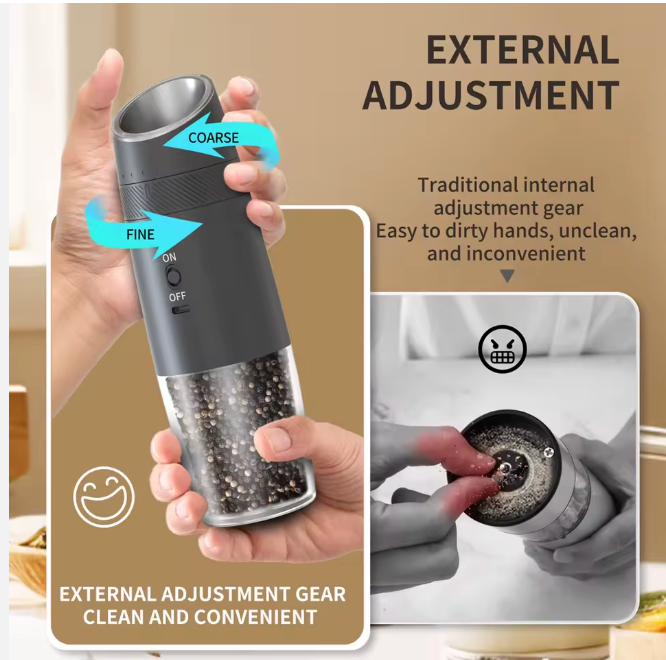 Rechargeable Electric Salt and Pepper Grinder Set