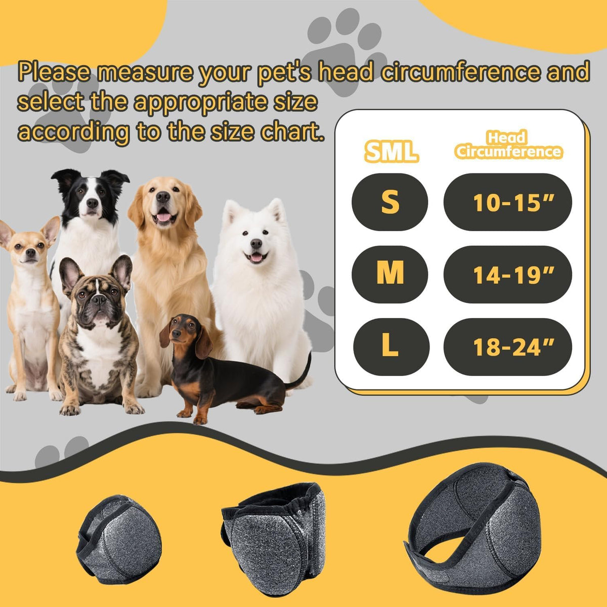 Dog Calming Noise-Canceling & Anxiety Relief Head Wrap