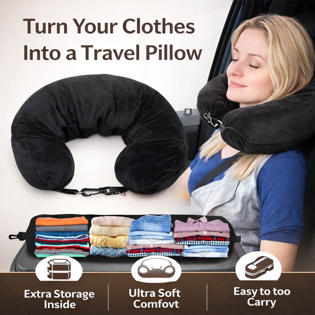 Stuffable Neck Pillow For Travel