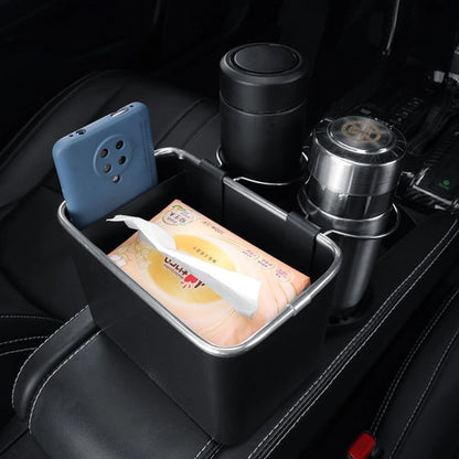 Car Storage Box with 2 Foldable Cup Holders