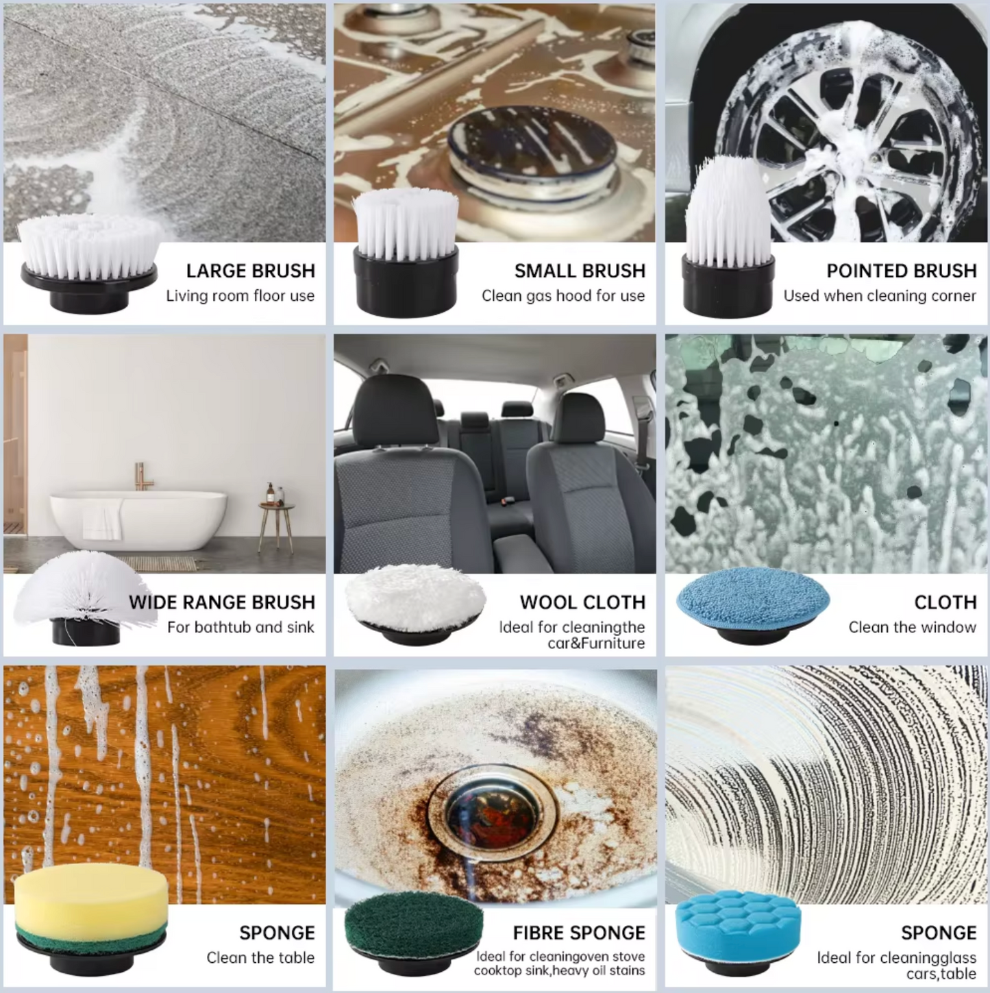 Cordless 9-in-1 Electric Spin Scrubber