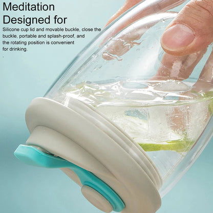 Double-Layer Glass Water Cup With Lid