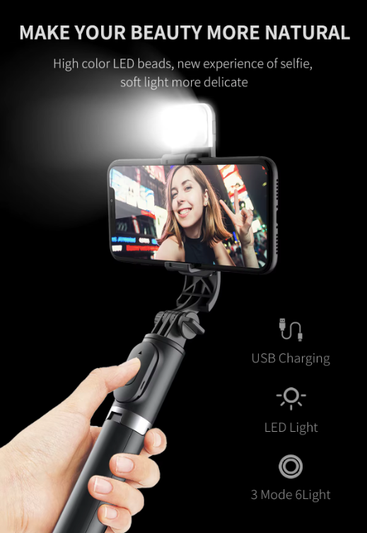 3 in 1 Extendable Selfie Stick Tripod With Remote