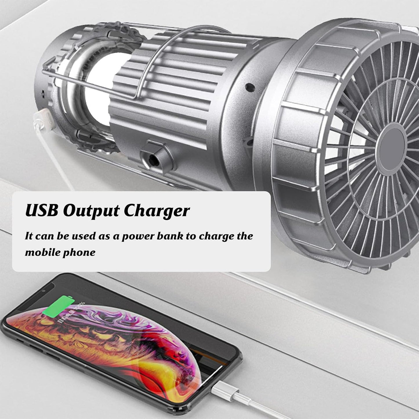 Solar Lamp With Fan And Powerbank