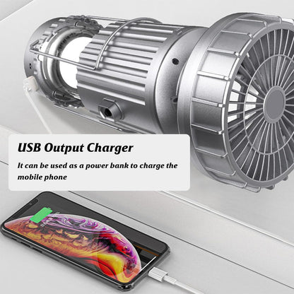 Solar Lamp With Fan And Powerbank