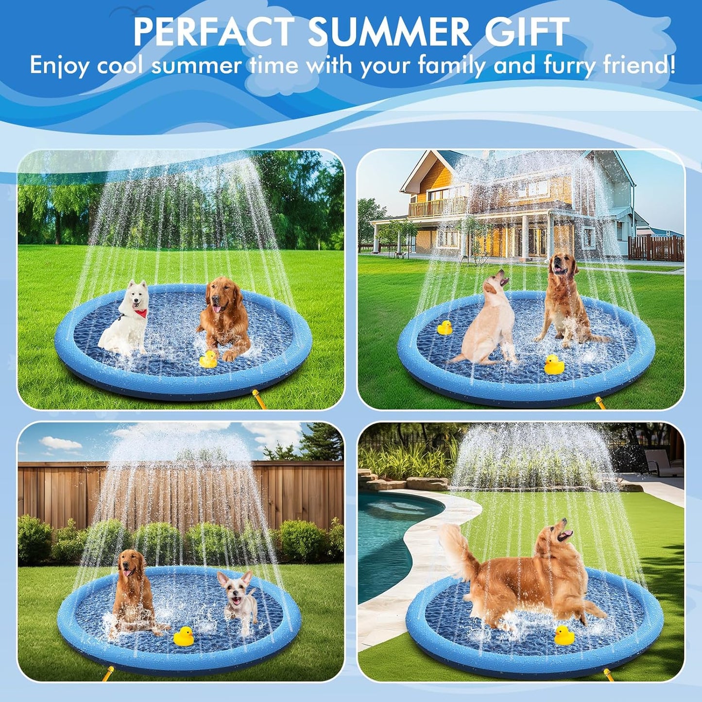 Sprinkler Play Mat For Pets & Kids