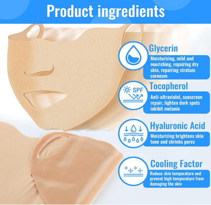 UPF 50++ Sunscreen Gel Face Mask - Unisex (Pack of 5)