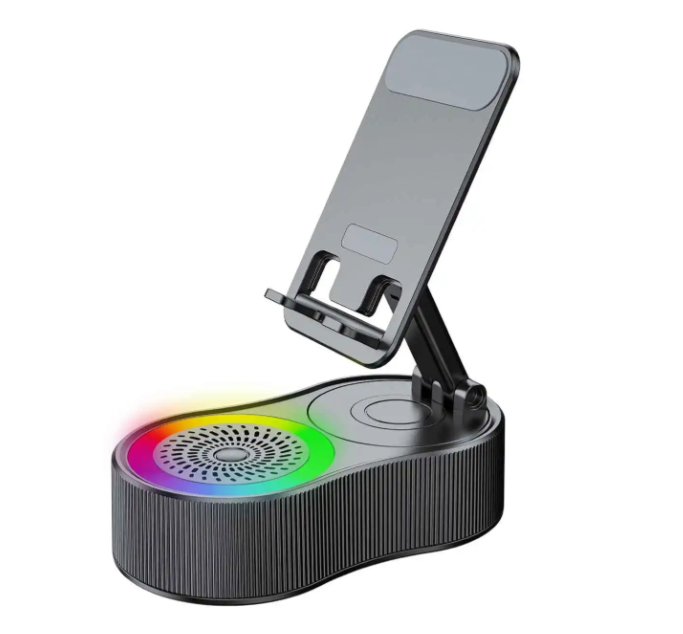 Foldable Phone Holder With Bluetooth Speaker