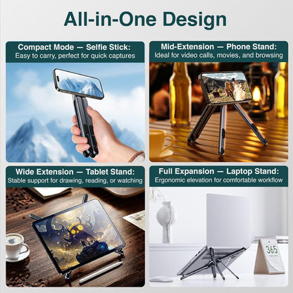 3-in-1 Laptop Foldable Stand (Aluminium)