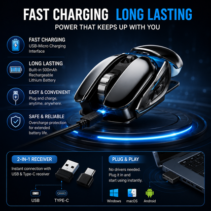 Inphic PX2 Metal Wireless Office & Gaming Mouse