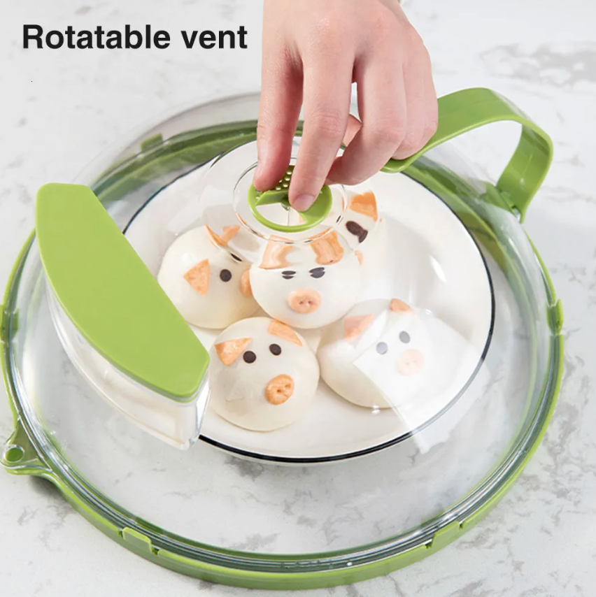 Ventilated Steam-Release Microwave Cover