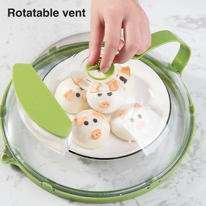 Ventilated Steam-Release Microwave Cover