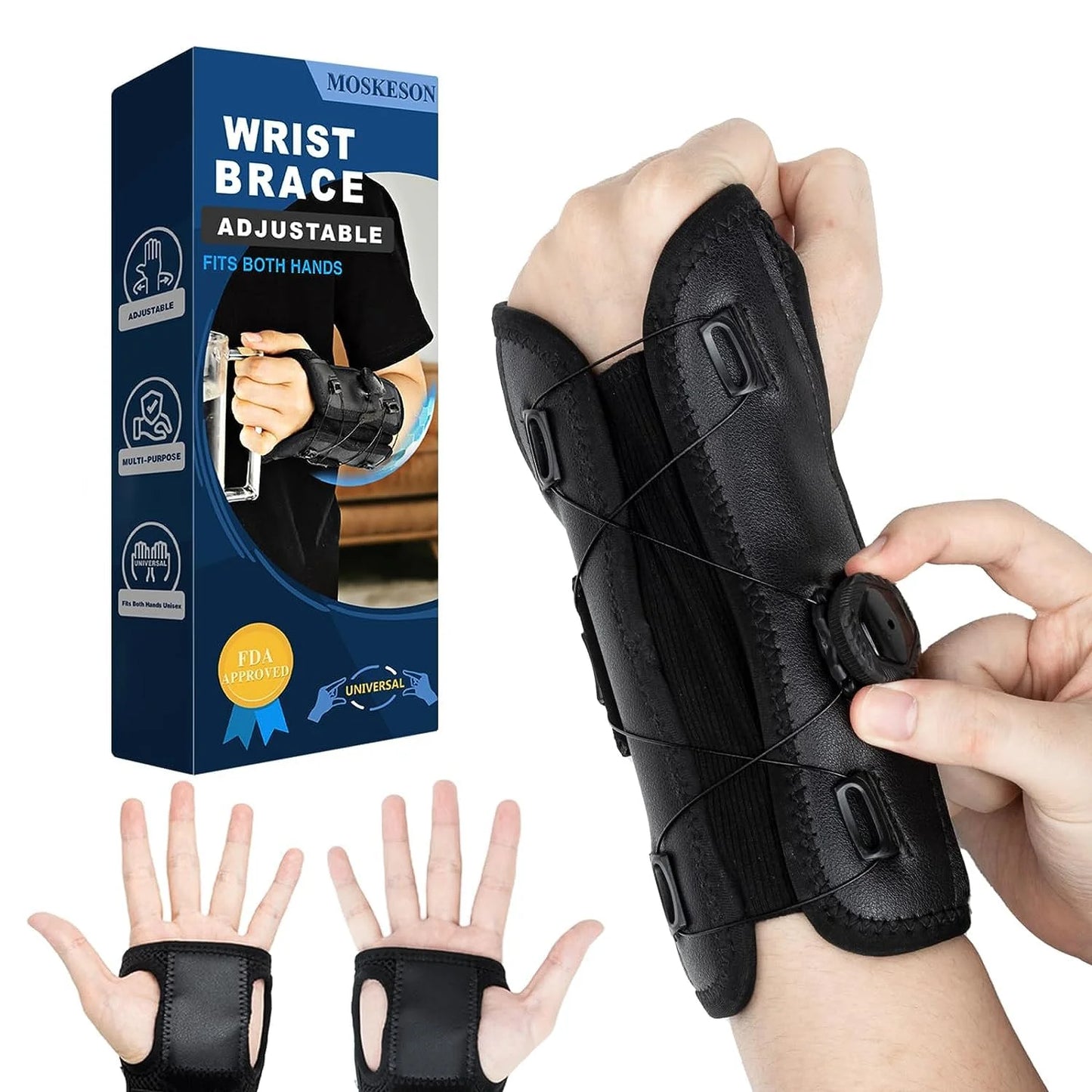 Adjustable Wrist Brace Support (Pack of 2) | Left & Right Hand