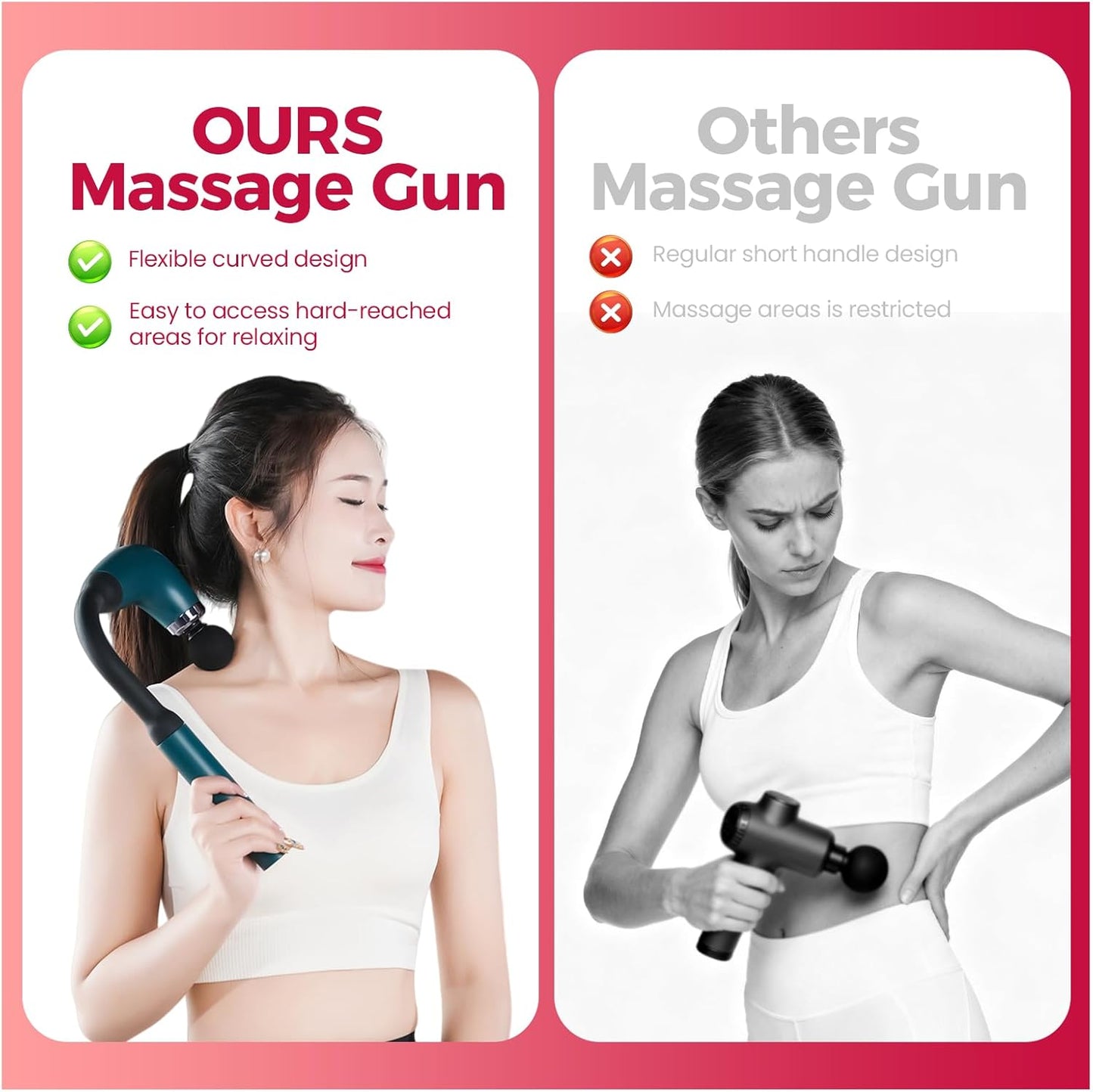 U-Shaped Massager gun With 4 Head Attachment