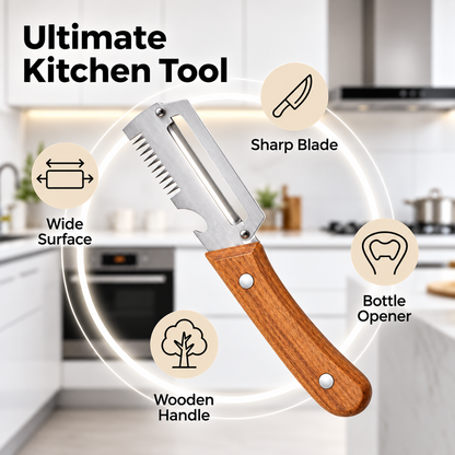 3-In-1 Vegetable Cutter/Slicer Knife With Bottle Opener