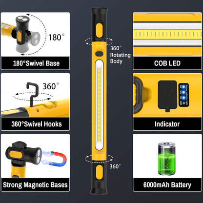 Multifunctional Magnetic Flashlight Rod With Powerbank