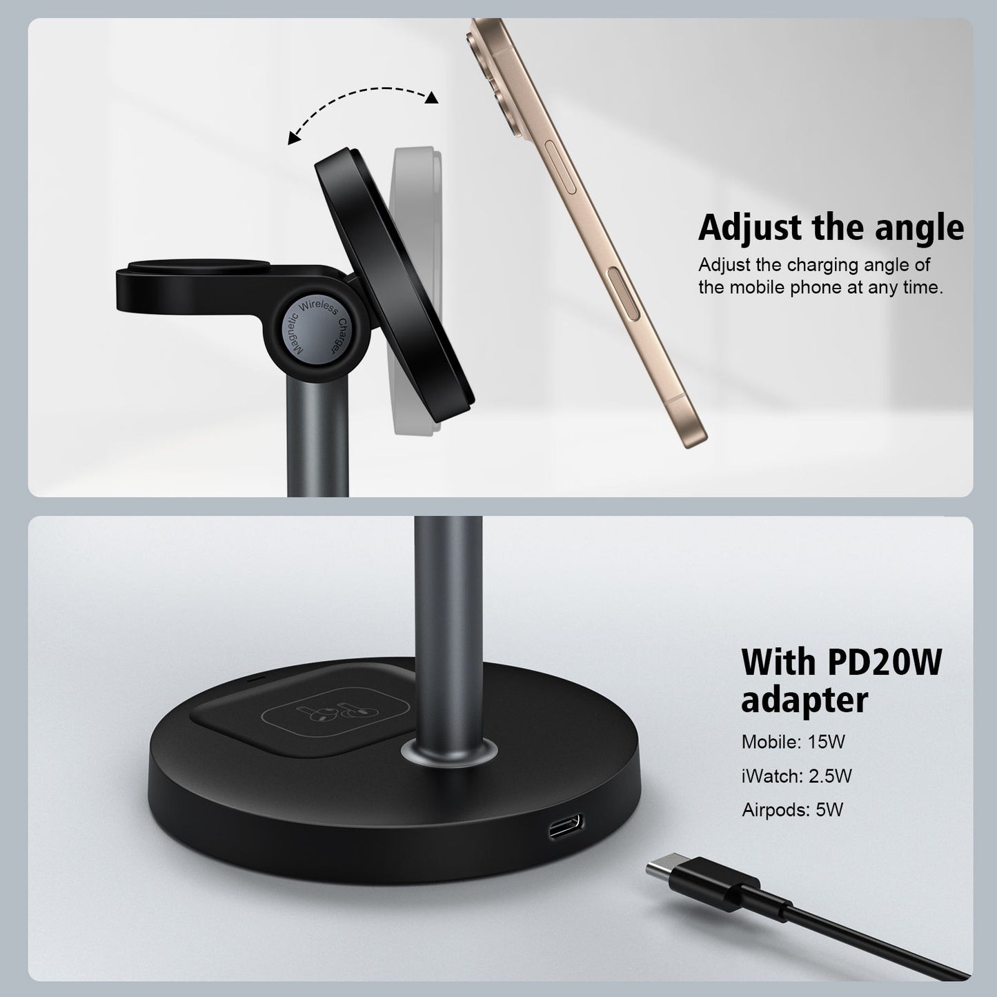 4 in 1 Wireless Magnetic Charger Stand