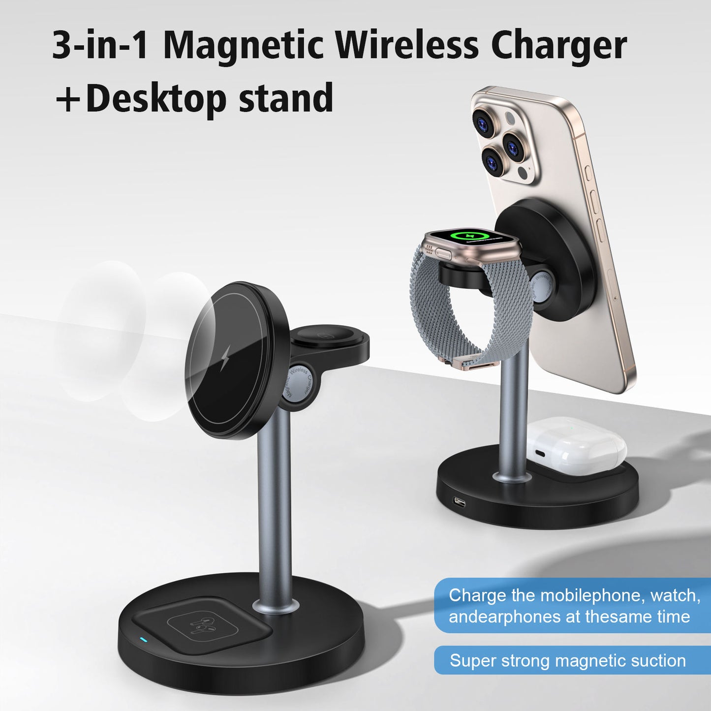 4 in 1 Wireless Magnetic Charger Stand